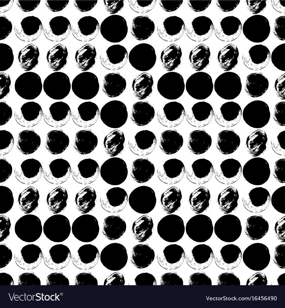 Seamless black and white pattern with circles