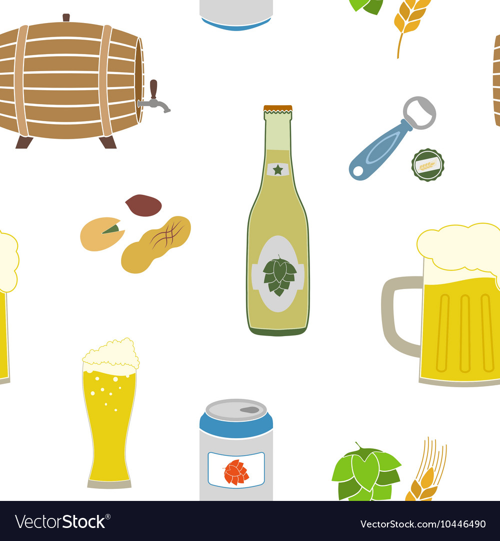 Seamless pattern with beer icons
