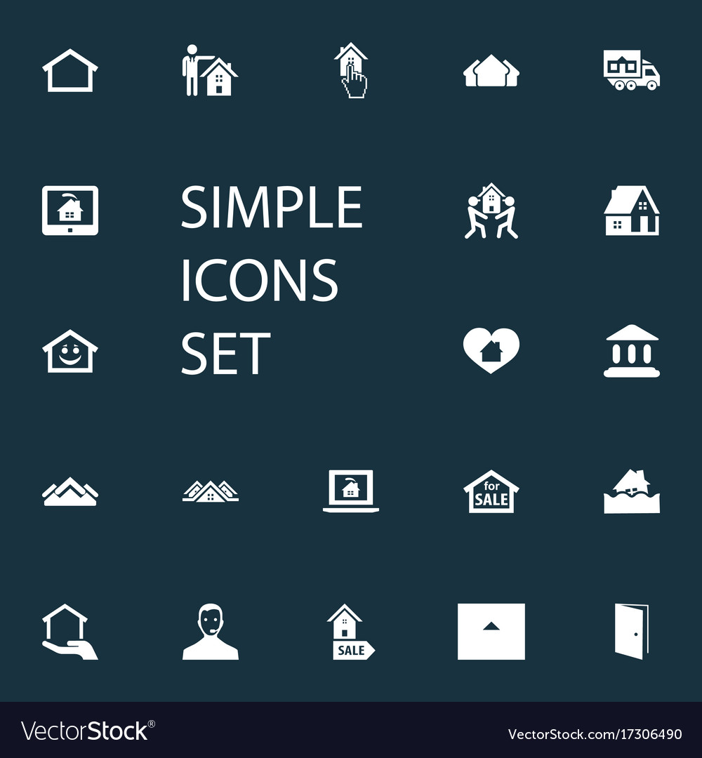Set of simple property icons