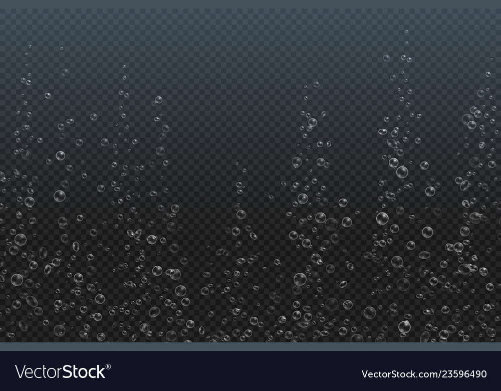 Underwater fizzing bubbles champagne fizz air vector image Underwater fizzing bubbles champagne fizz air