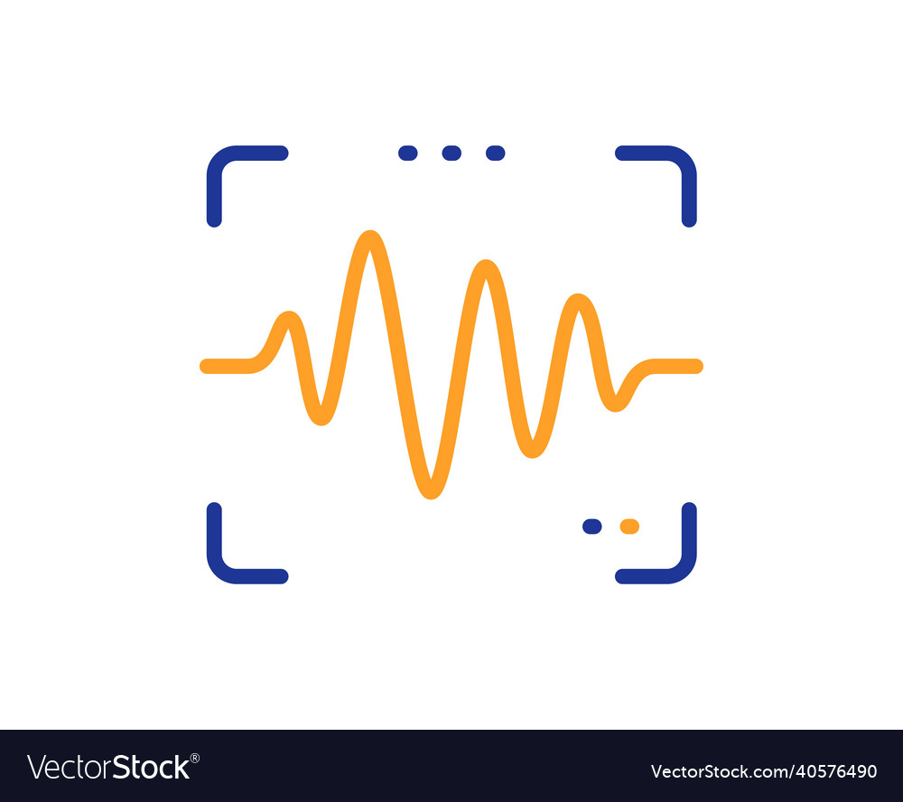 Voice wave line icon sound scan sign vector image Voice wave line icon sound scan sign