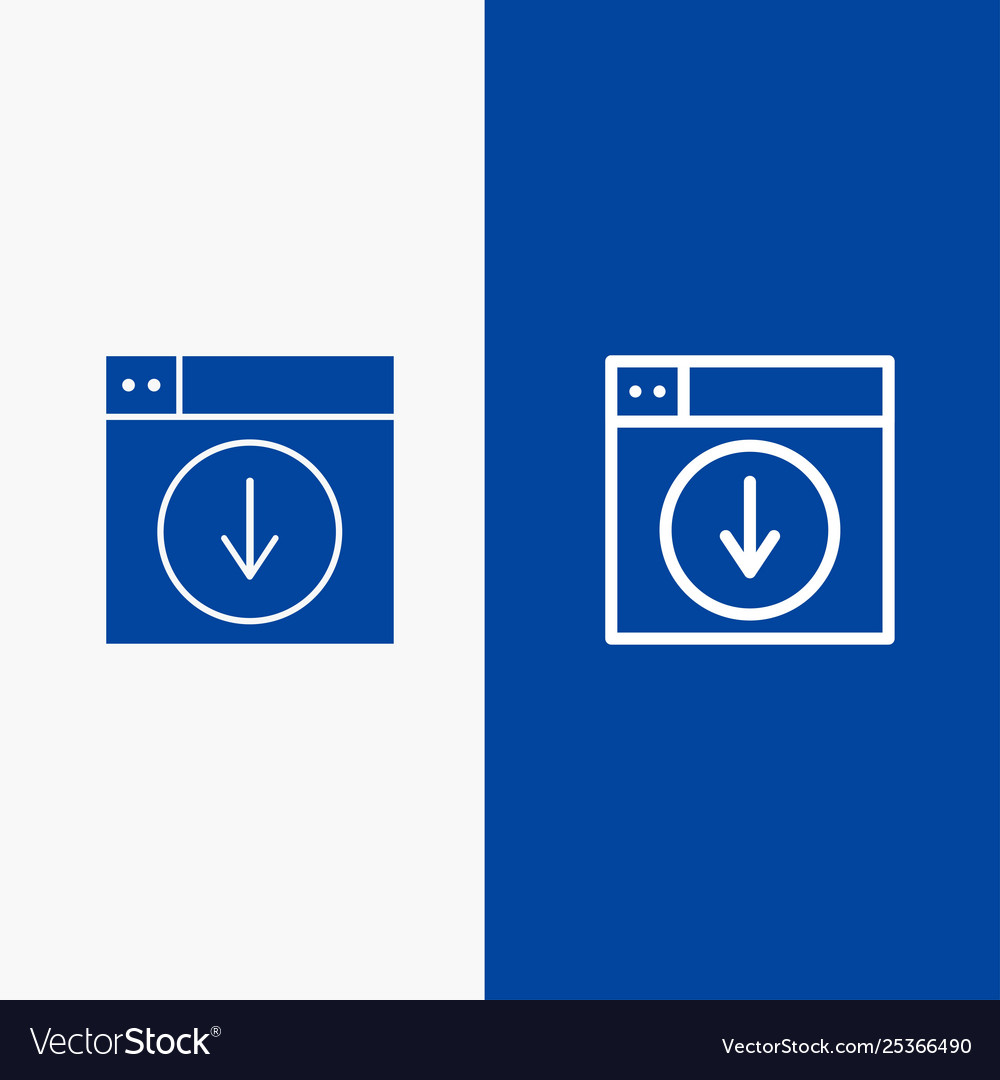 Web design download down application line vector image Web design download down application line