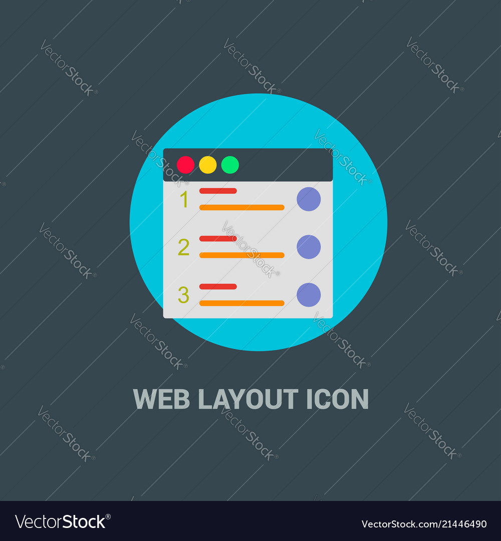 Web layout icon with creative design