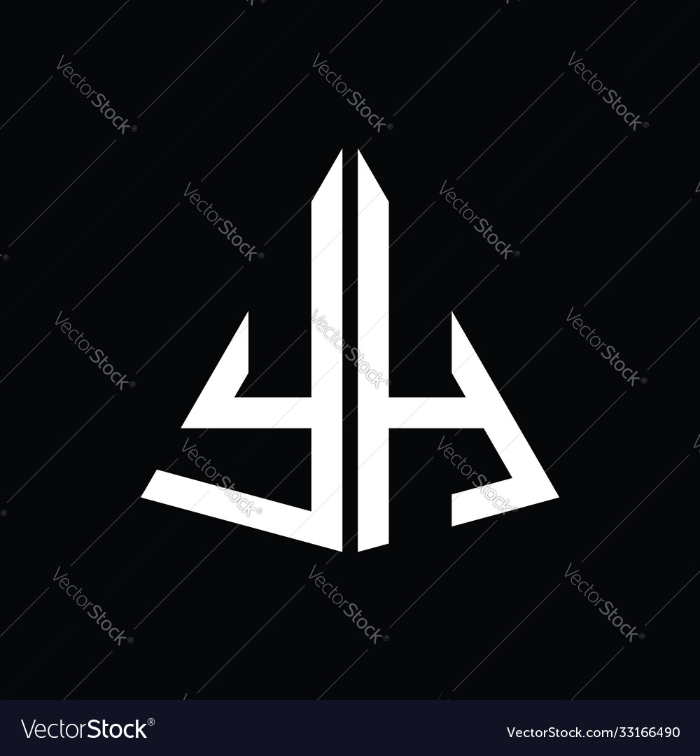 Y h white triangle initials with a black