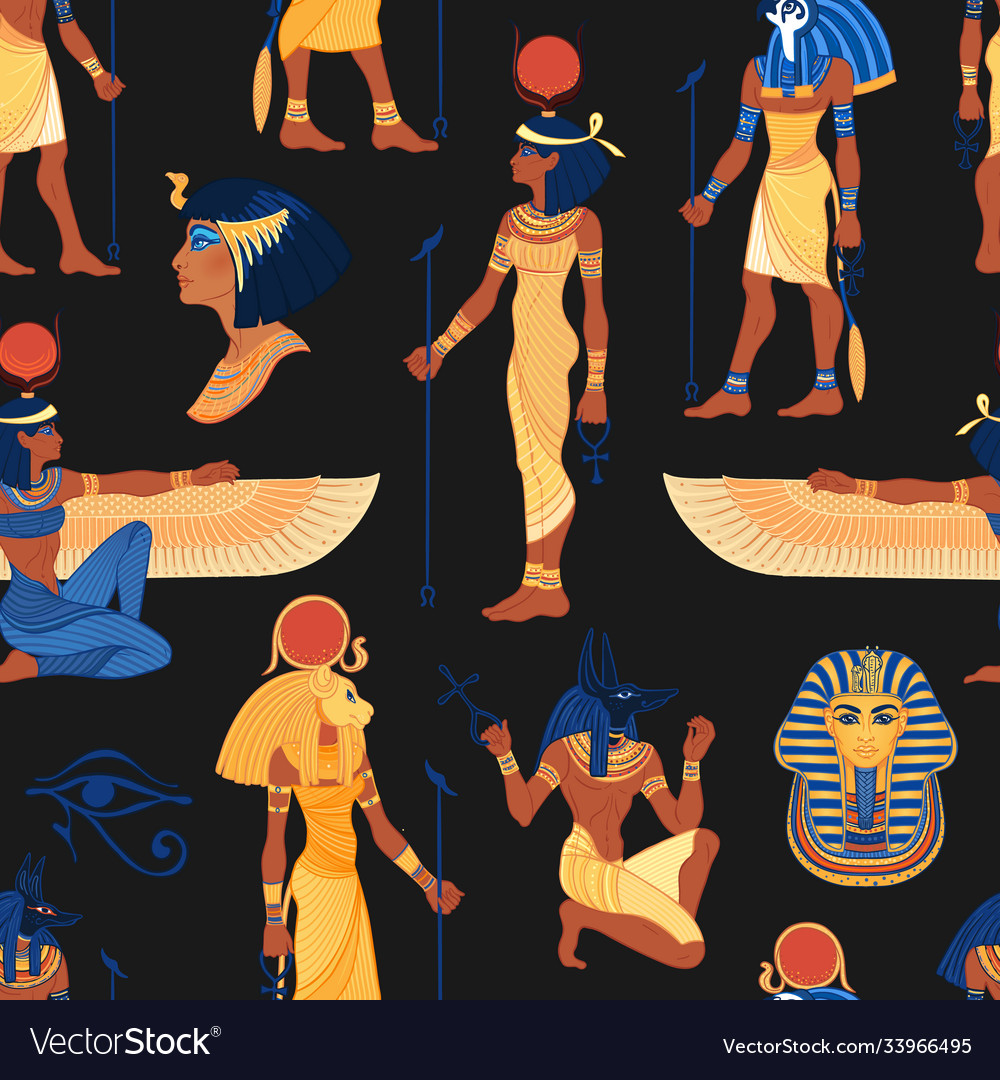 Ancient egypt vintage seamless pattern Royalty Free Vector