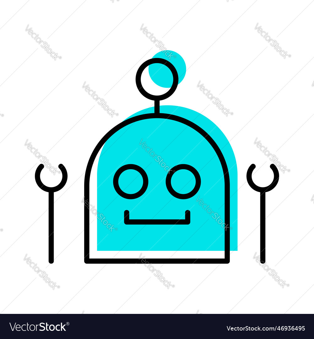 Artificial bot helper system outline icon