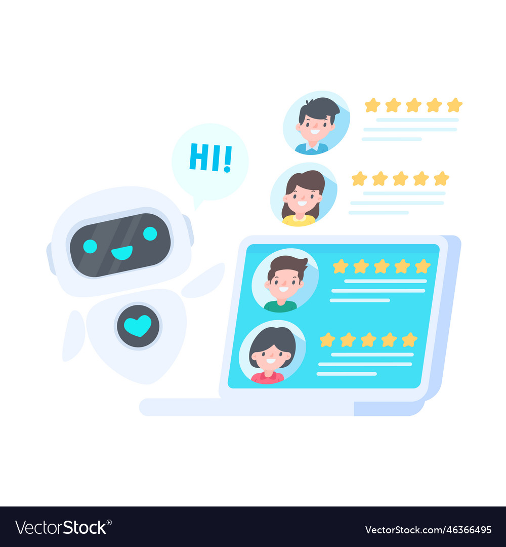 Auto reply system with intelligent robots provide vector image Auto reply system with intelligent robots provide