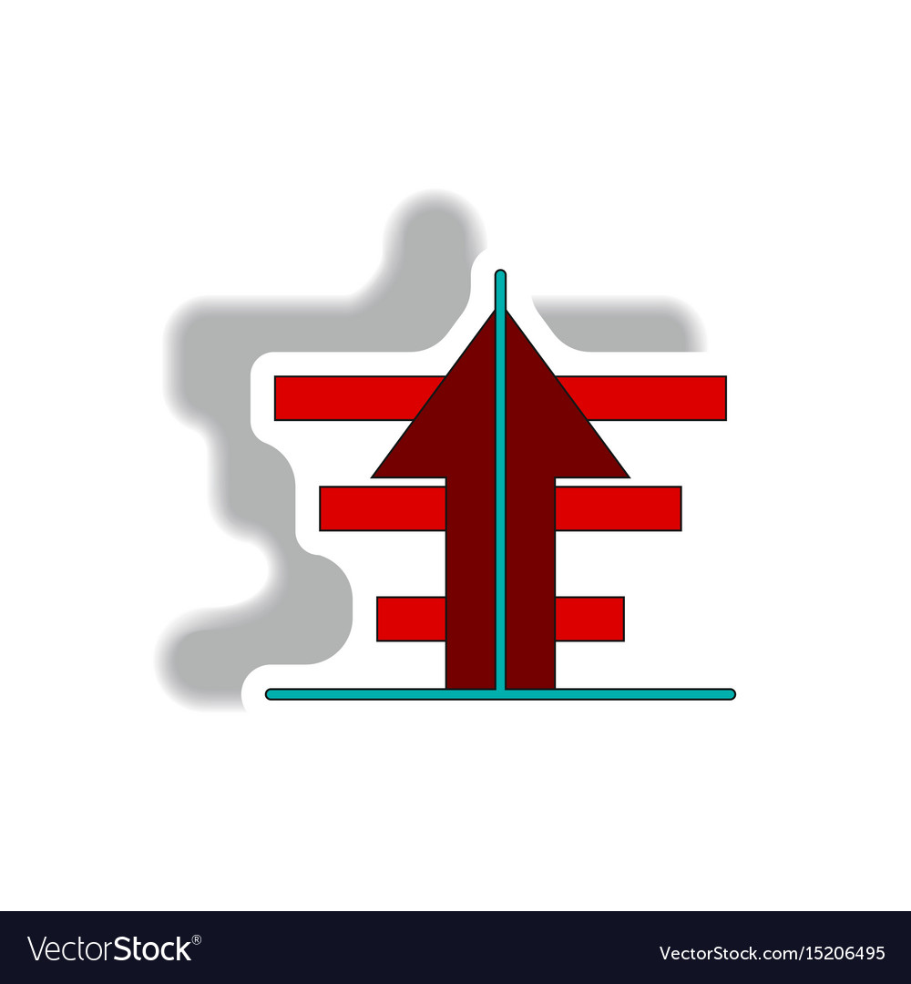 Bar graph with rising arrow