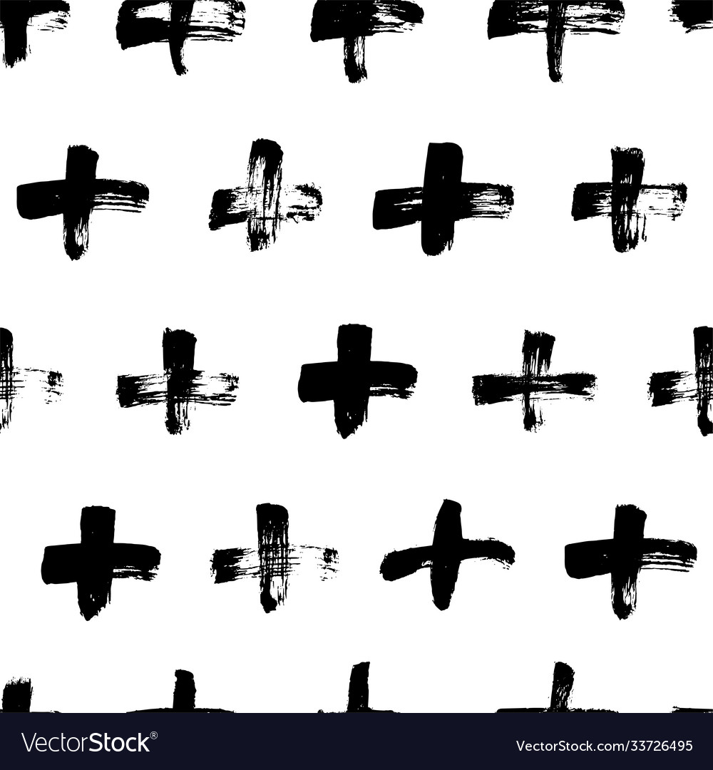 Black crosses seamless pattern Royalty Free Vector Image