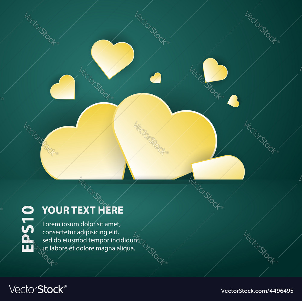 Card template with abstract hearts on dark