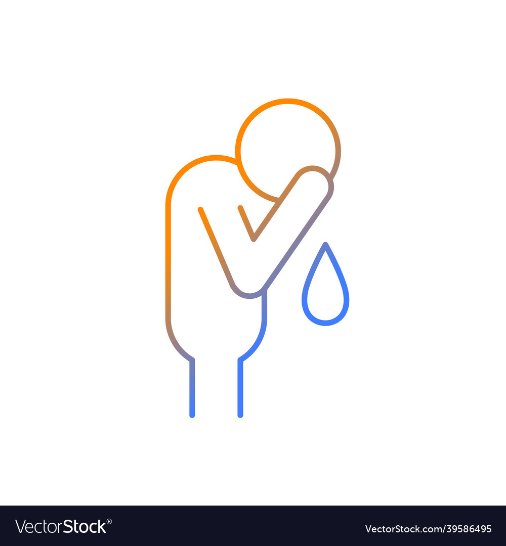 Cry gradient linear icon Vector Image Cry gradient linear icon