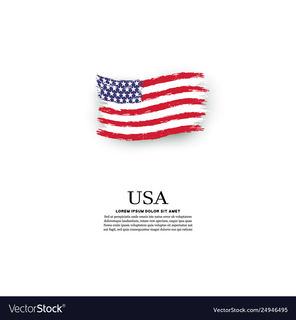 Grunge USA Flag - Watercolor Style