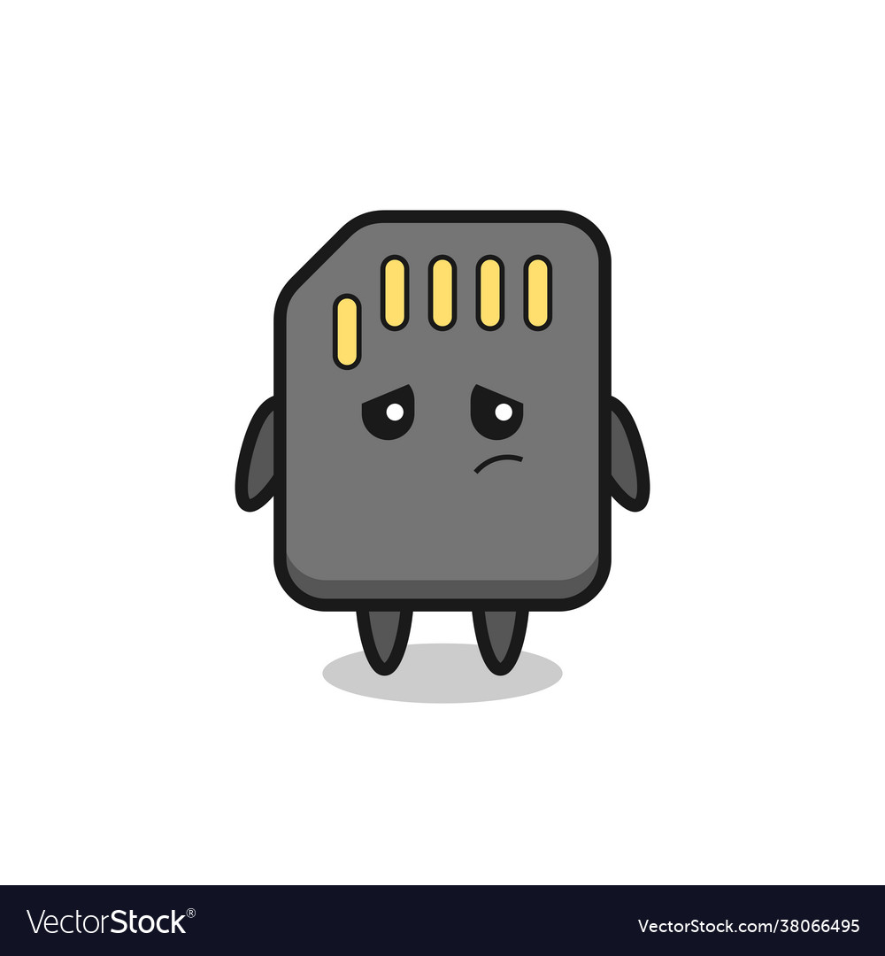 Lazy gesture sd card cartoon character vector image Lazy gesture sd card cartoon character