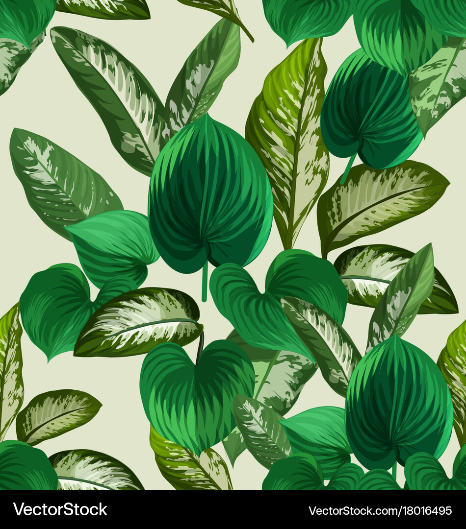 Leaf seamless pattern Royalty Free Vector Image