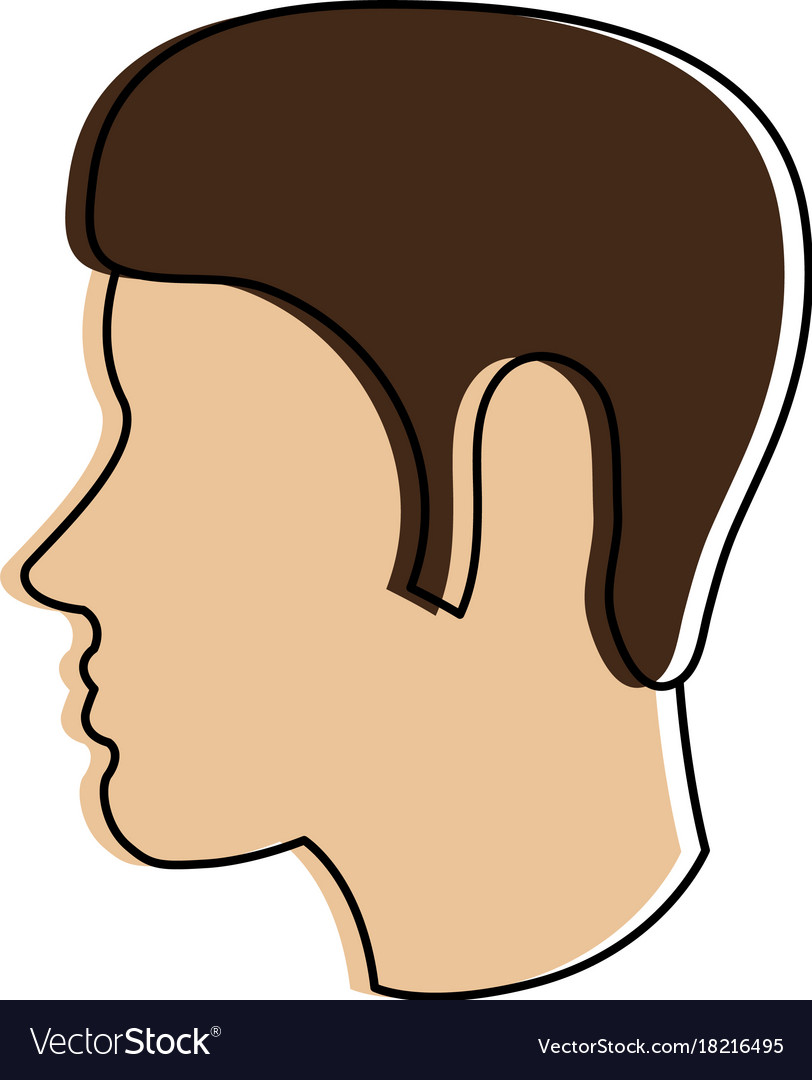 Man avatar head sideview icon image Royalty Free Vector