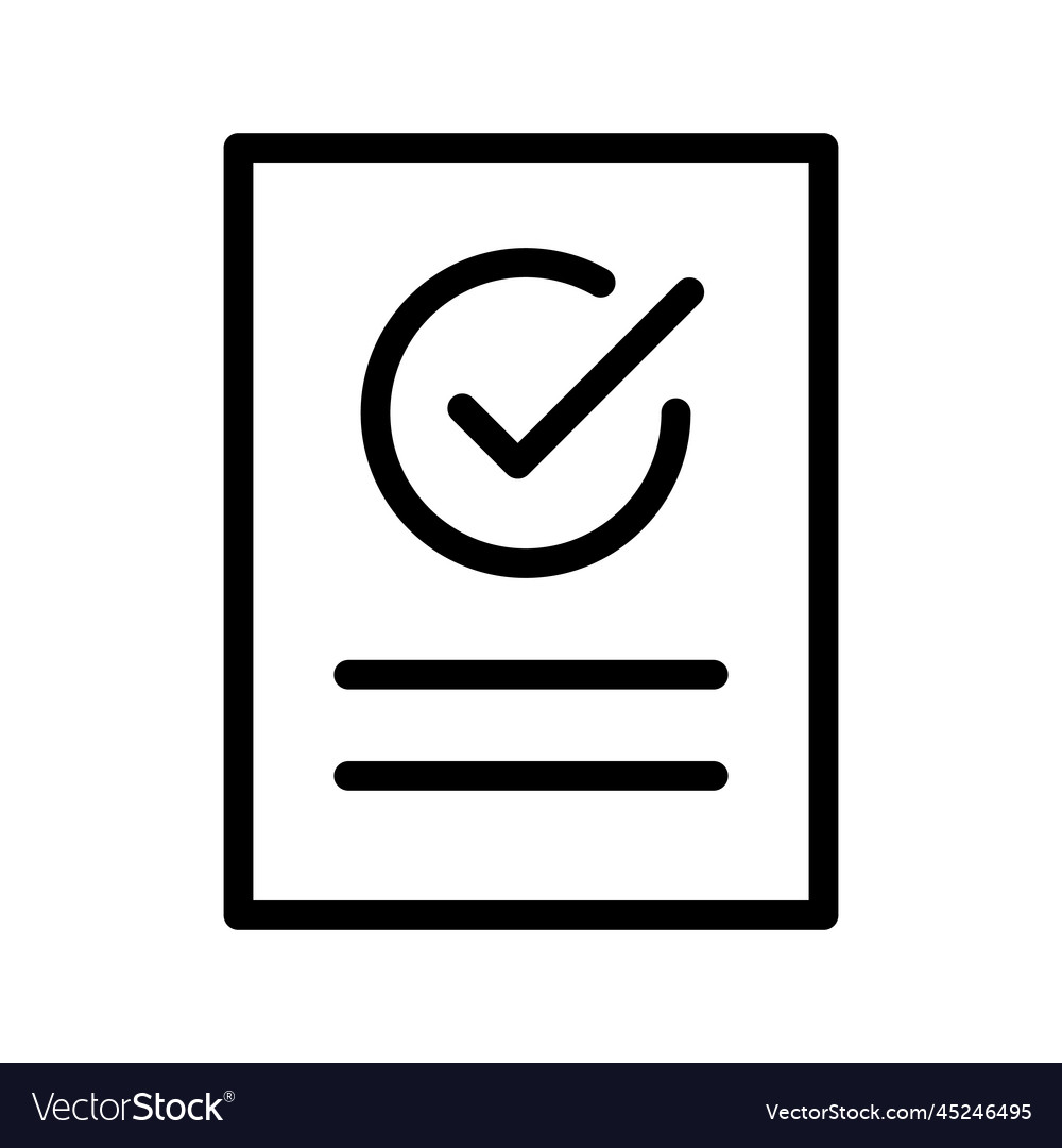 Memo with check mark or contract