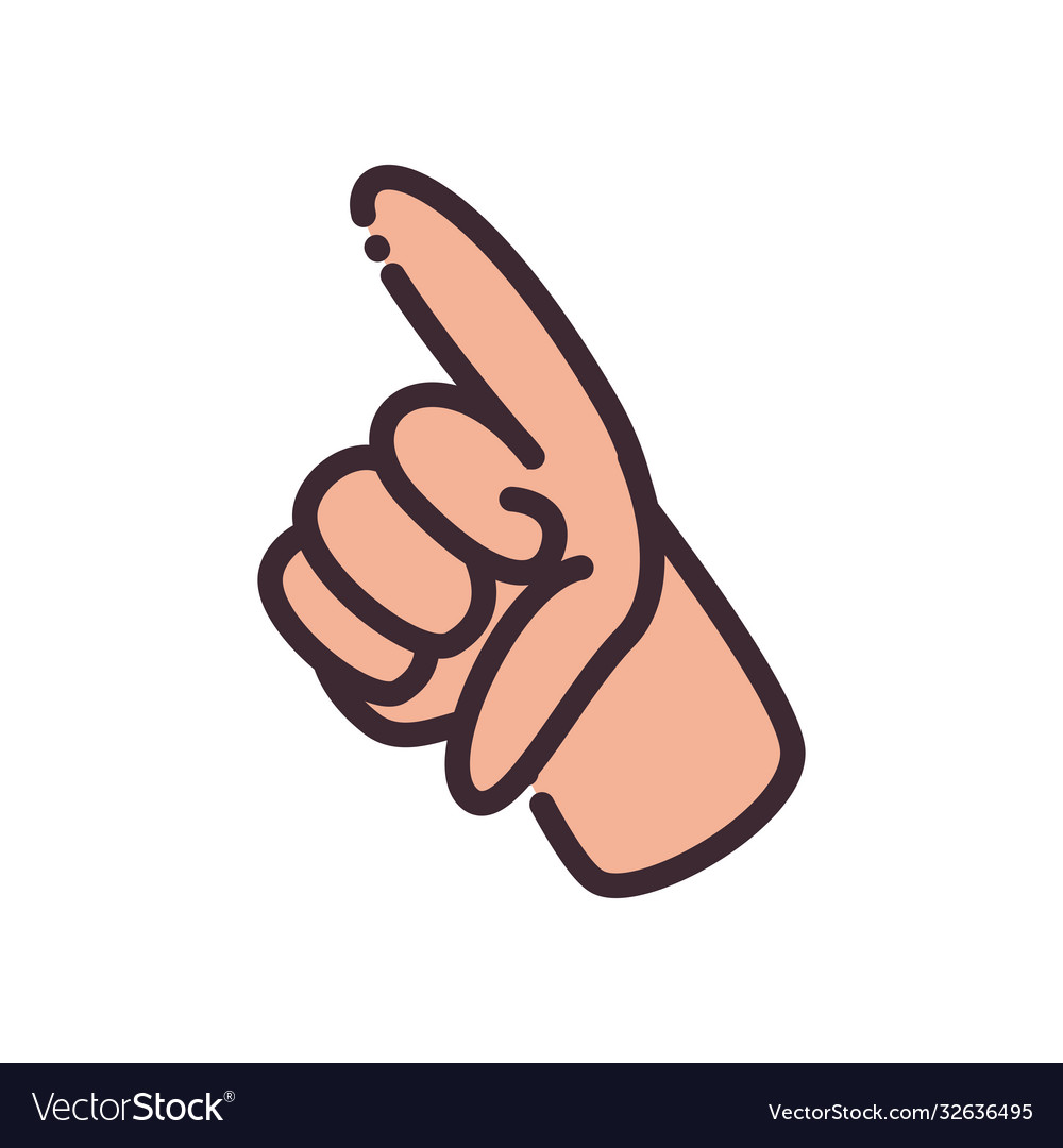Pointing gesture with hand line and fill style