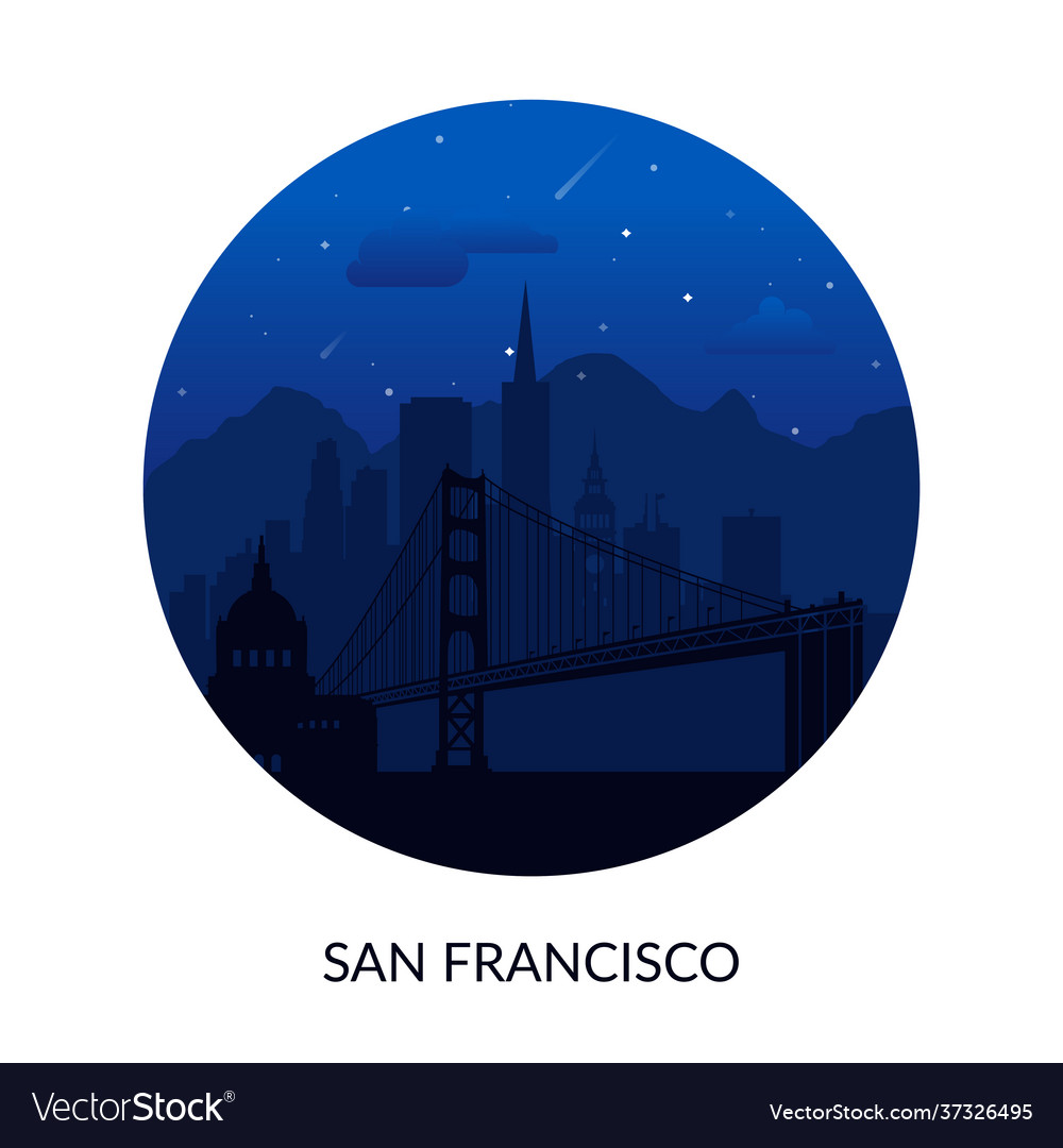 San francisco usa famous city scape background