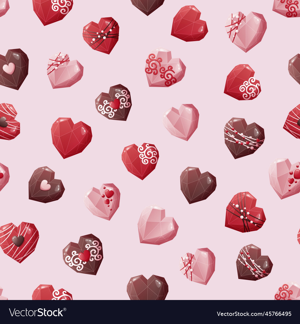 Seamless pattern with chocolates in the form vector image Seamless pattern with chocolates in the form