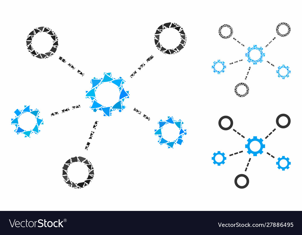 Service relations mosaic icon humpy elements vector image Service relations mosaic icon humpy elements