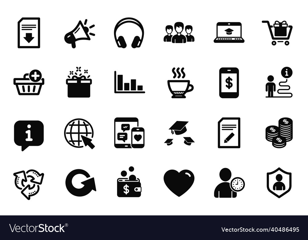 Set of simple icons related to smartphone