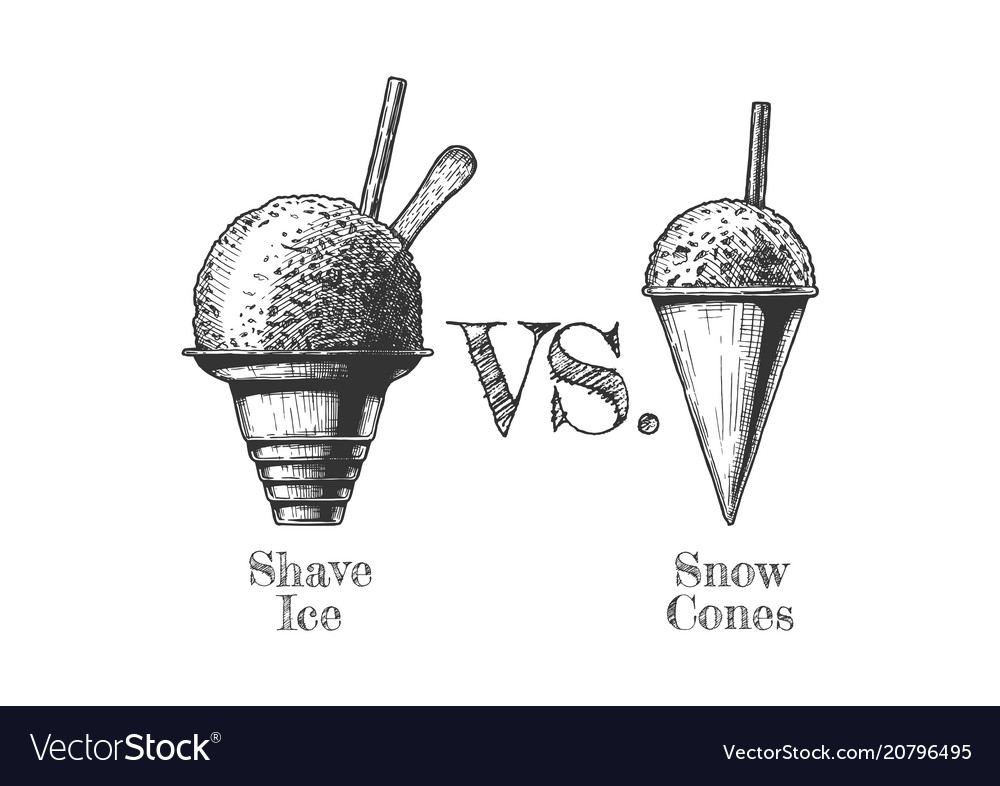 Shaved snow and shaved ice Royalty Free Vector Image