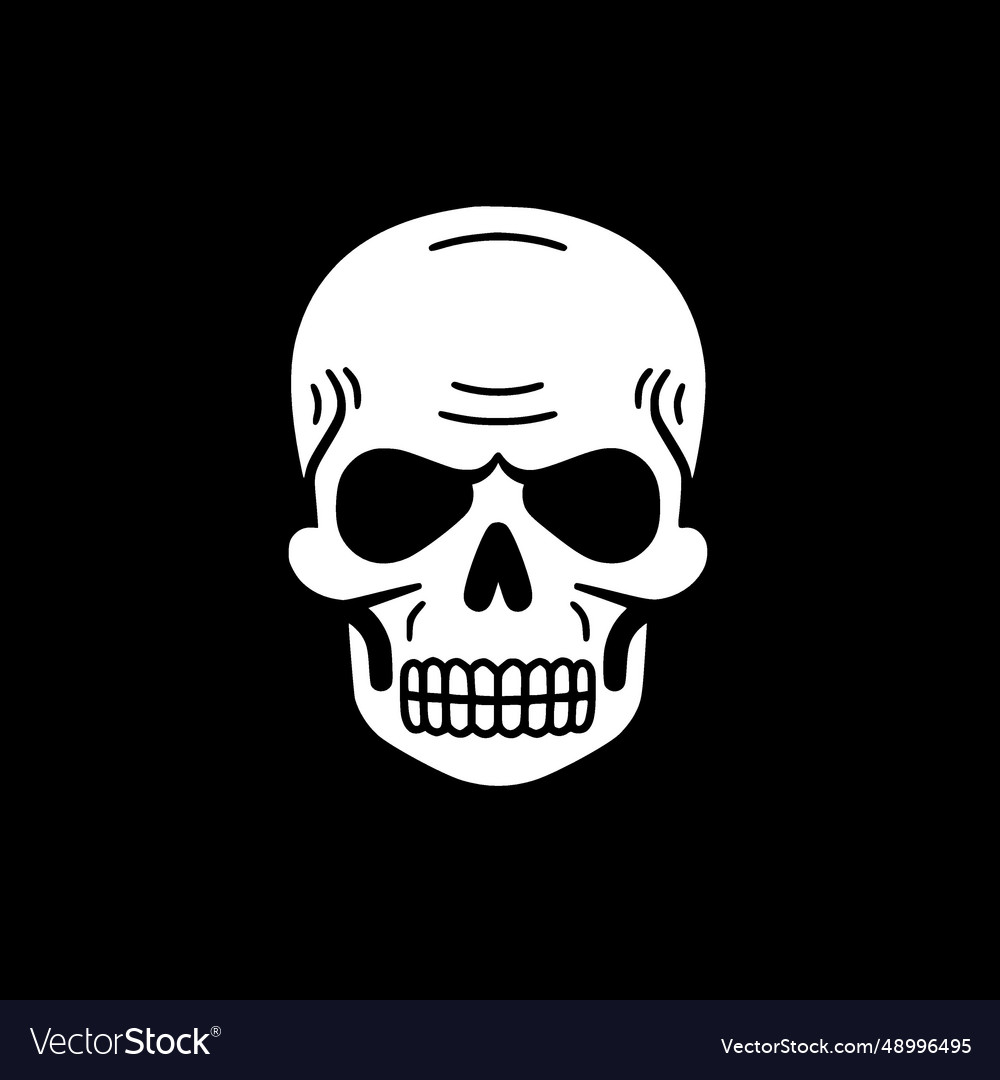 Skull - minimalist and flat logo Royalty Free Vector Image