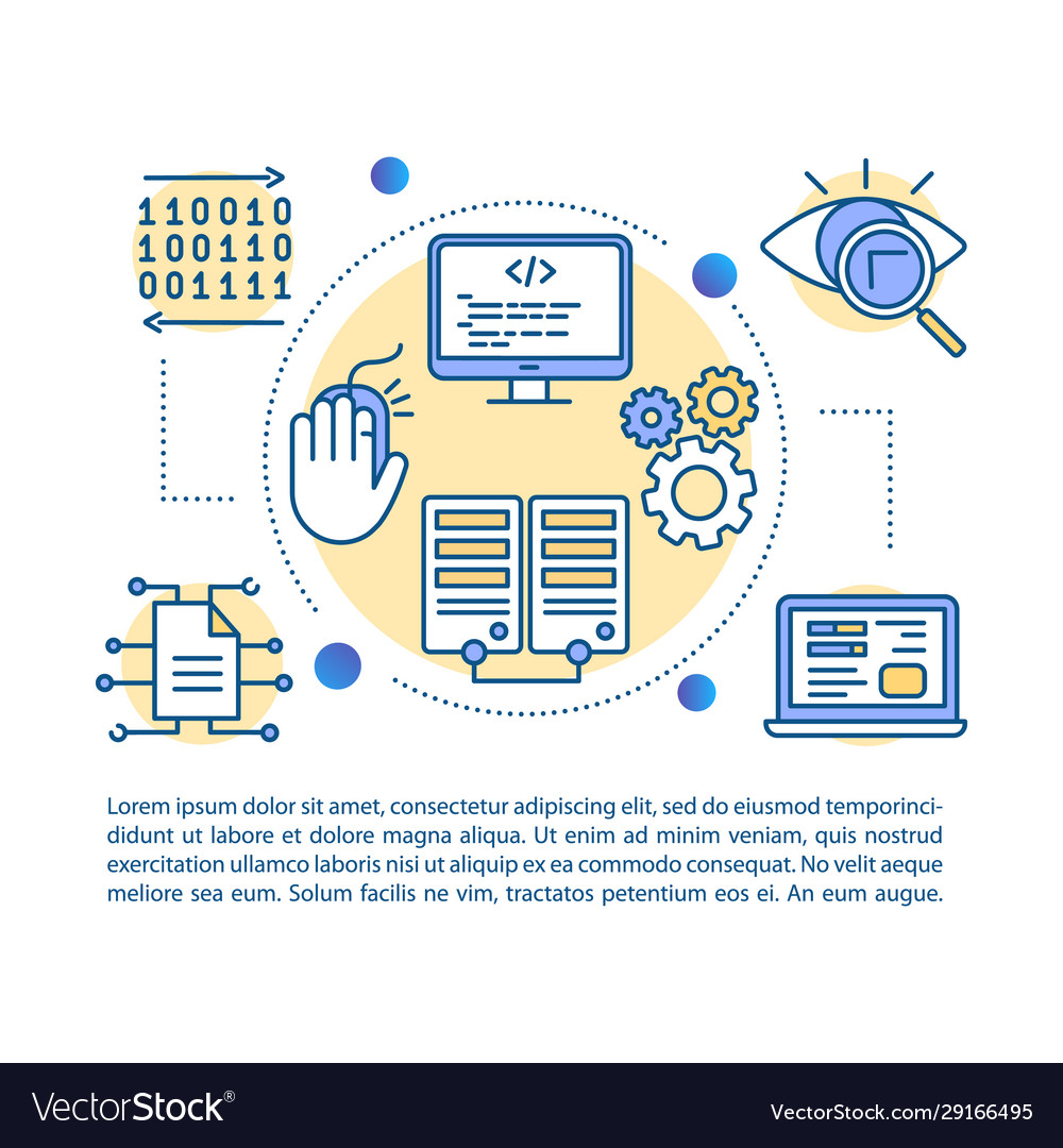 Software development article page template web vector image Software development article page template web