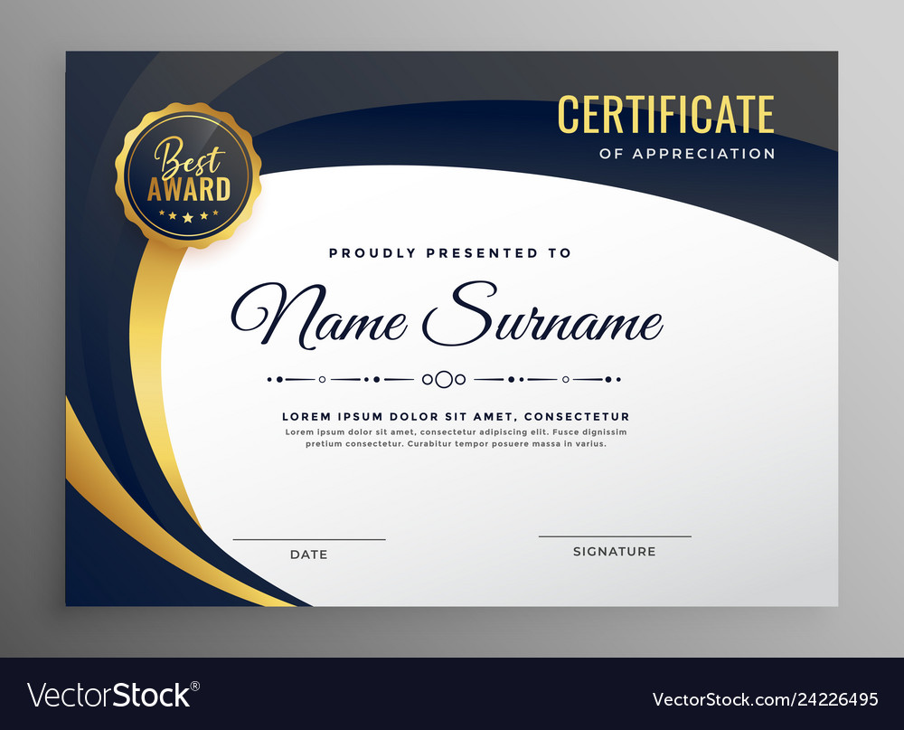 Stylish certificate template in luxury style Vector Image