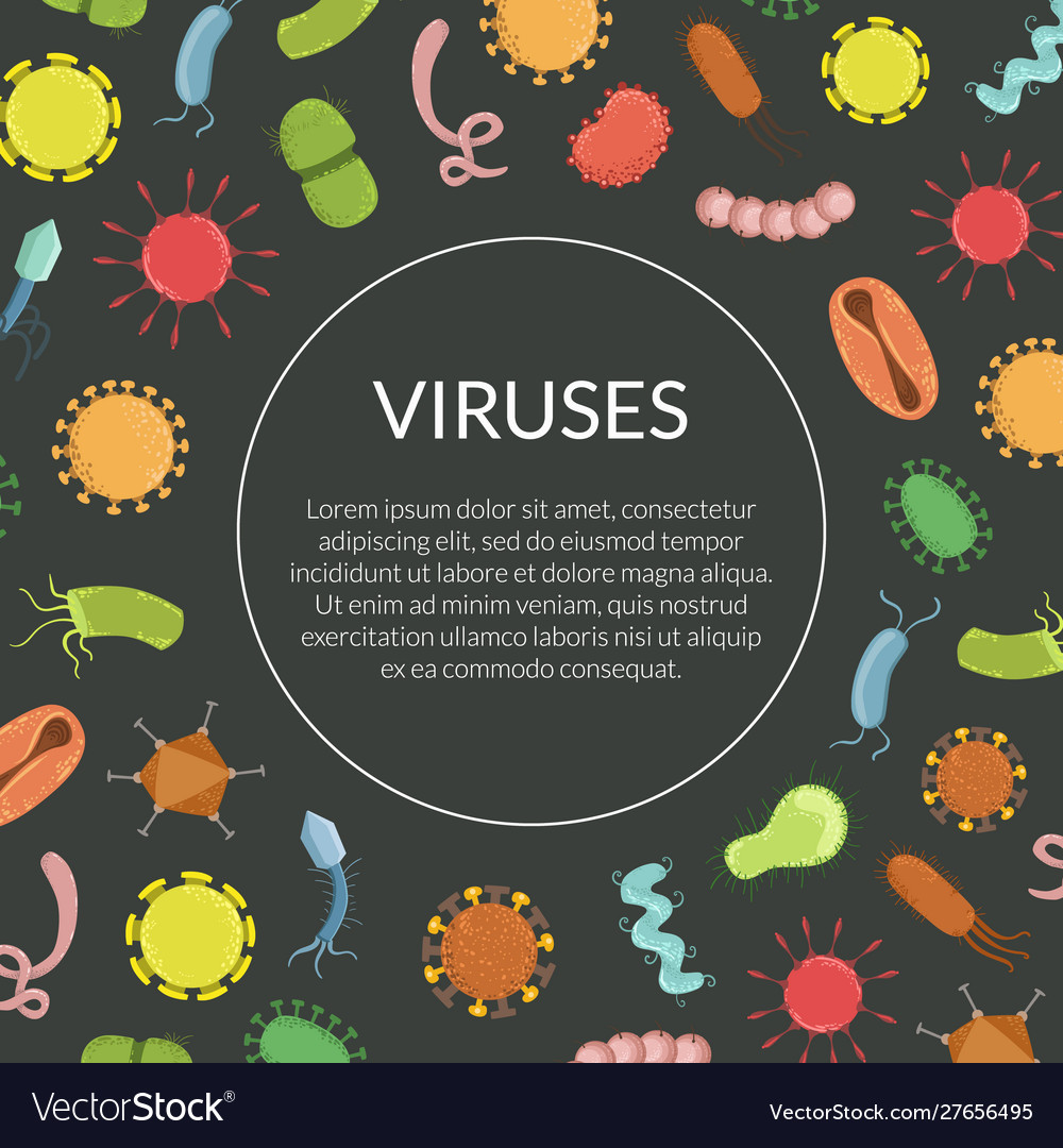 Viruses banner template with space for text