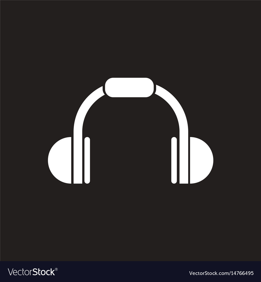 White Icon On Black Background Music Royalty Free Vector