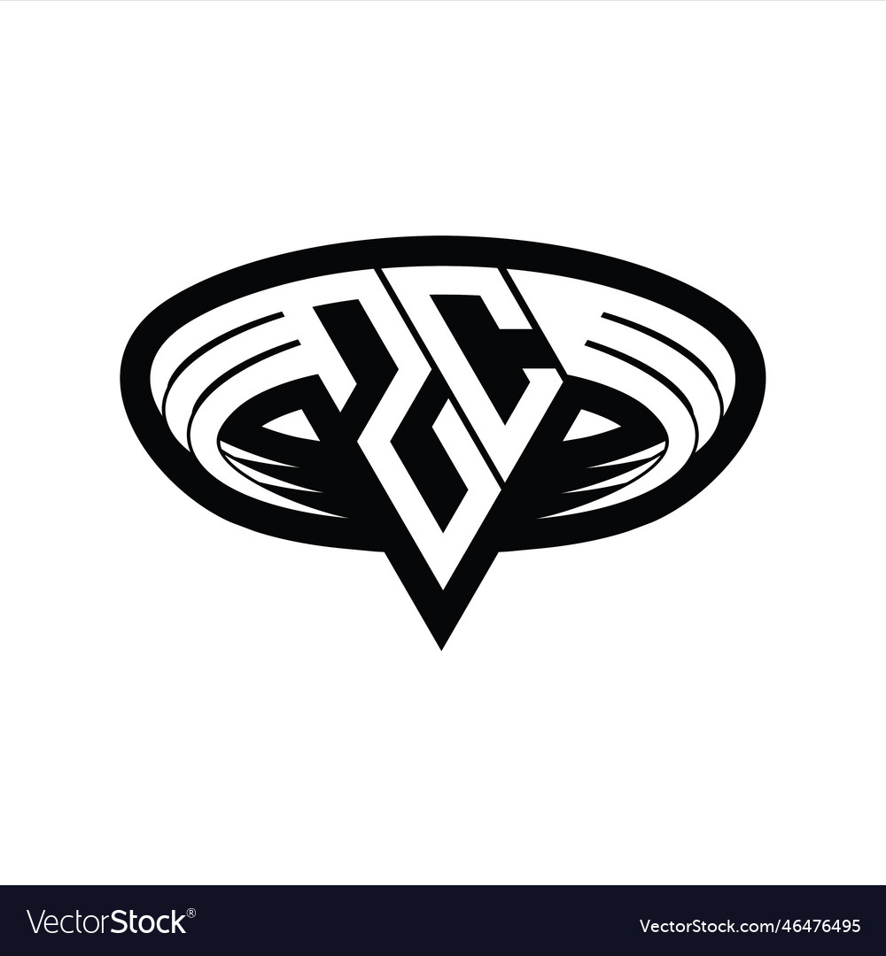 Zc logo monogram with triangle shape slice Vector Image Zc logo monogram with triangle shape slice