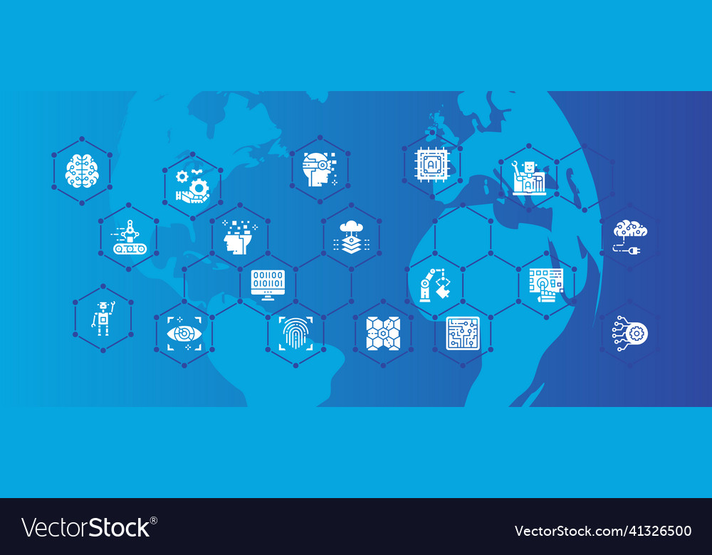 Artificial intelligence website design vector image Artificial intelligence website design