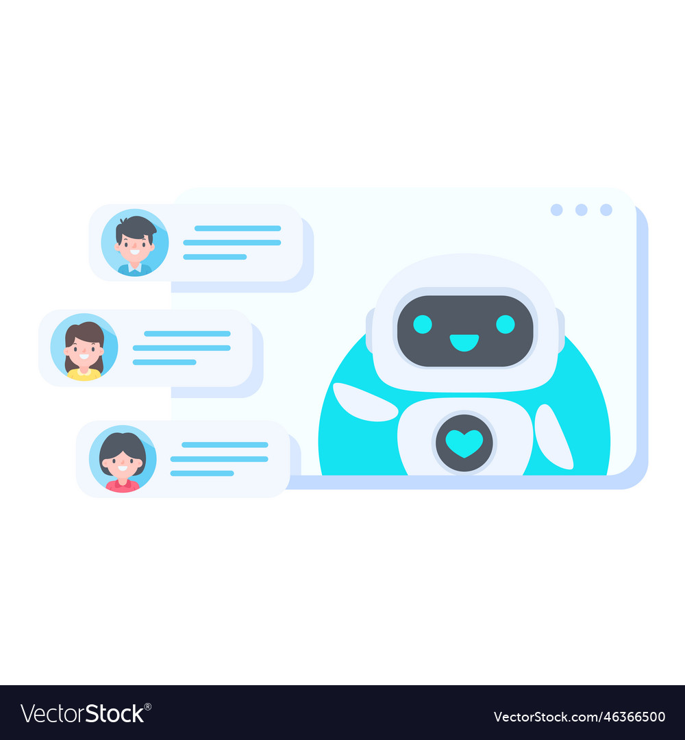 Auto reply system with intelligent robots provide vector image Auto reply system with intelligent robots provide