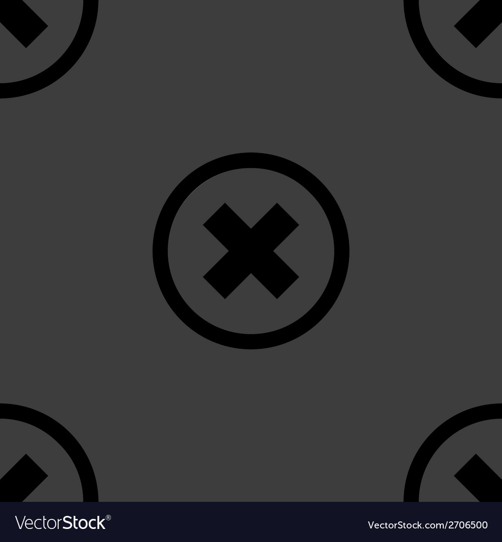 Cancel web icon flat design seamless pattern