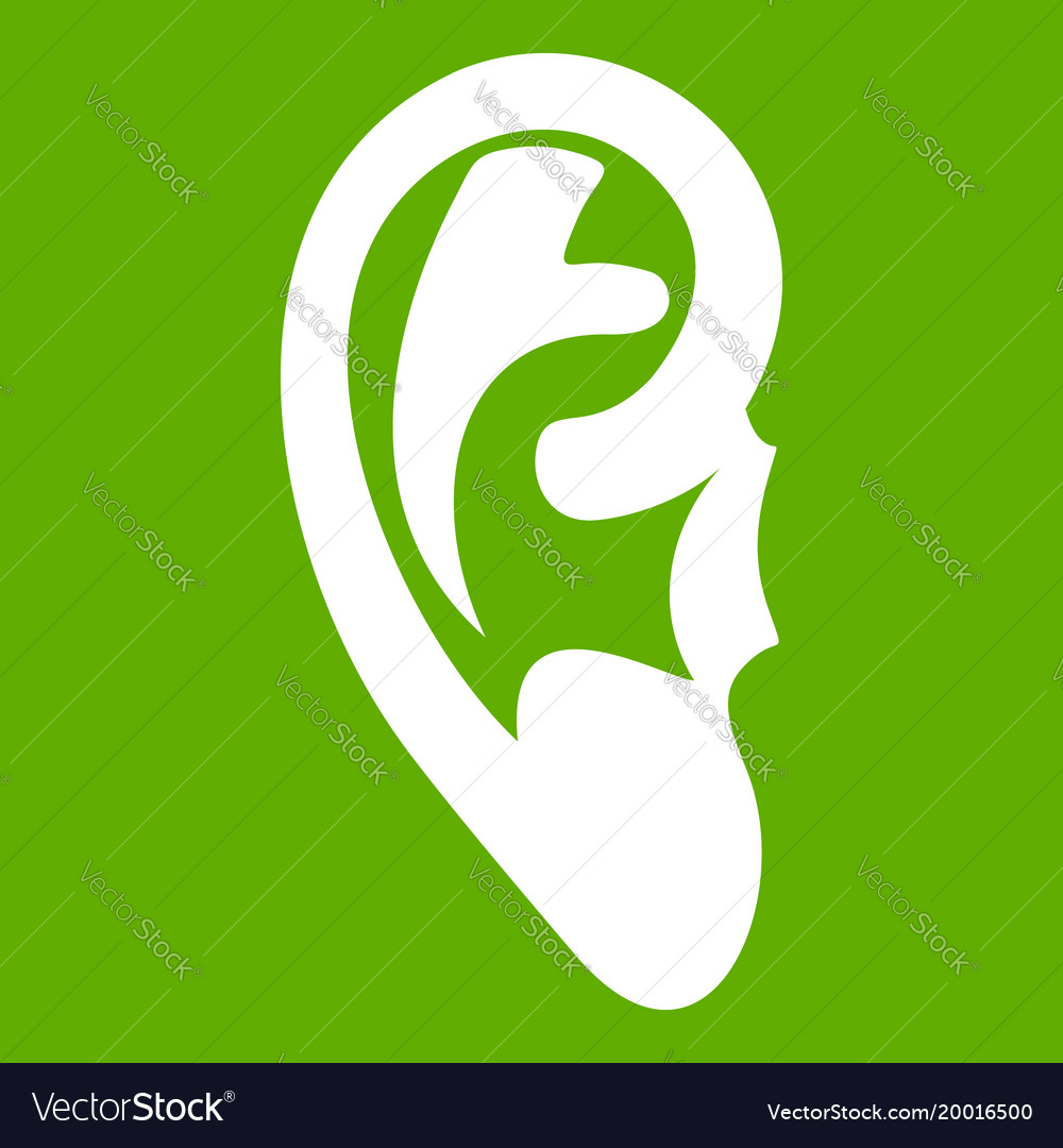 Ear icon green Royalty Free Vector Image - VectorStock