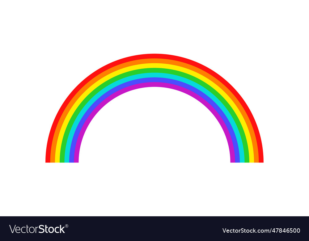 Flat rainbow isolated on white background Vector Image