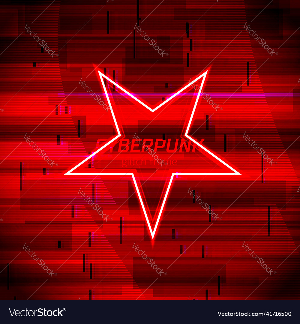 Glitch cyberpunk frame with technology error vector image Glitch cyberpunk frame with technology error