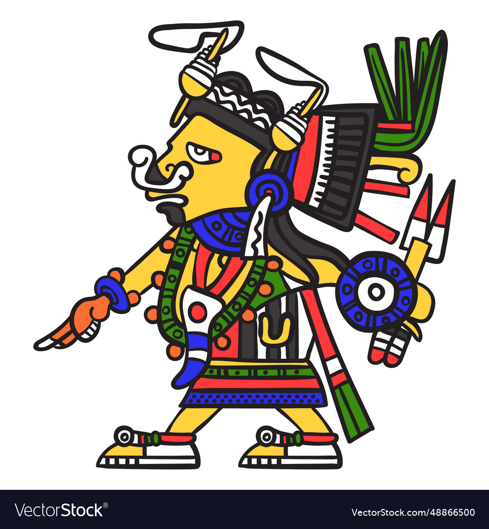 God aztec color tlazolteotl Royalty Free Vector Image