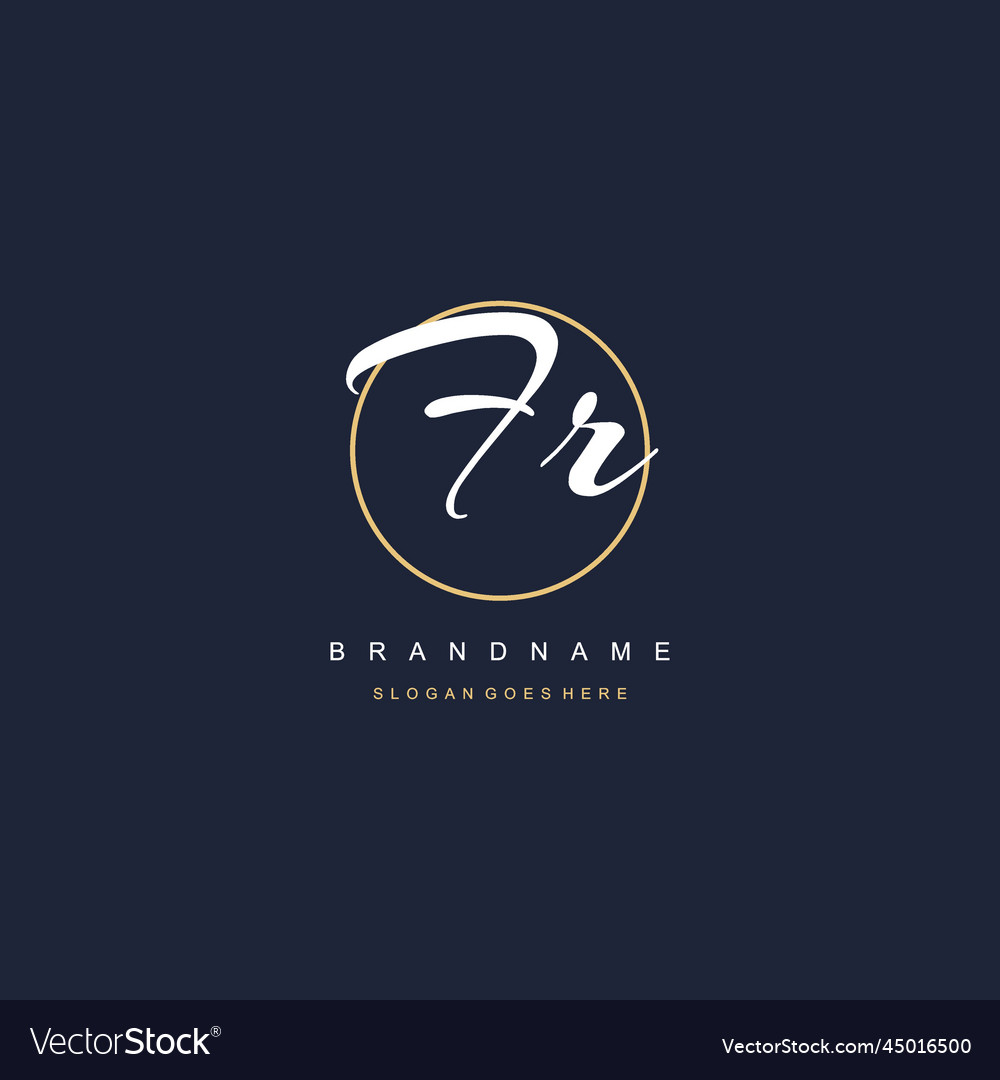 Initial letter fr logo monogram feminine style Vector Image