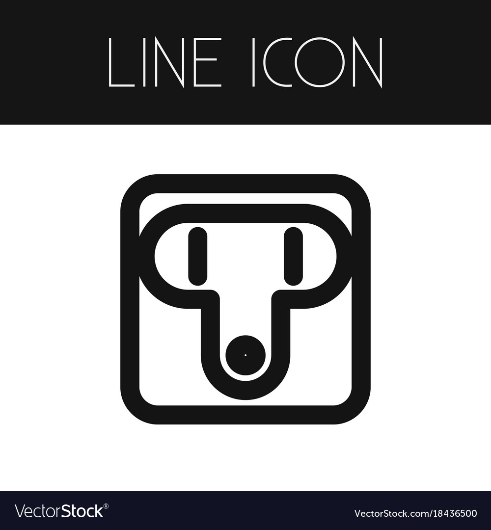 Isolated unplugged outline outlet element
