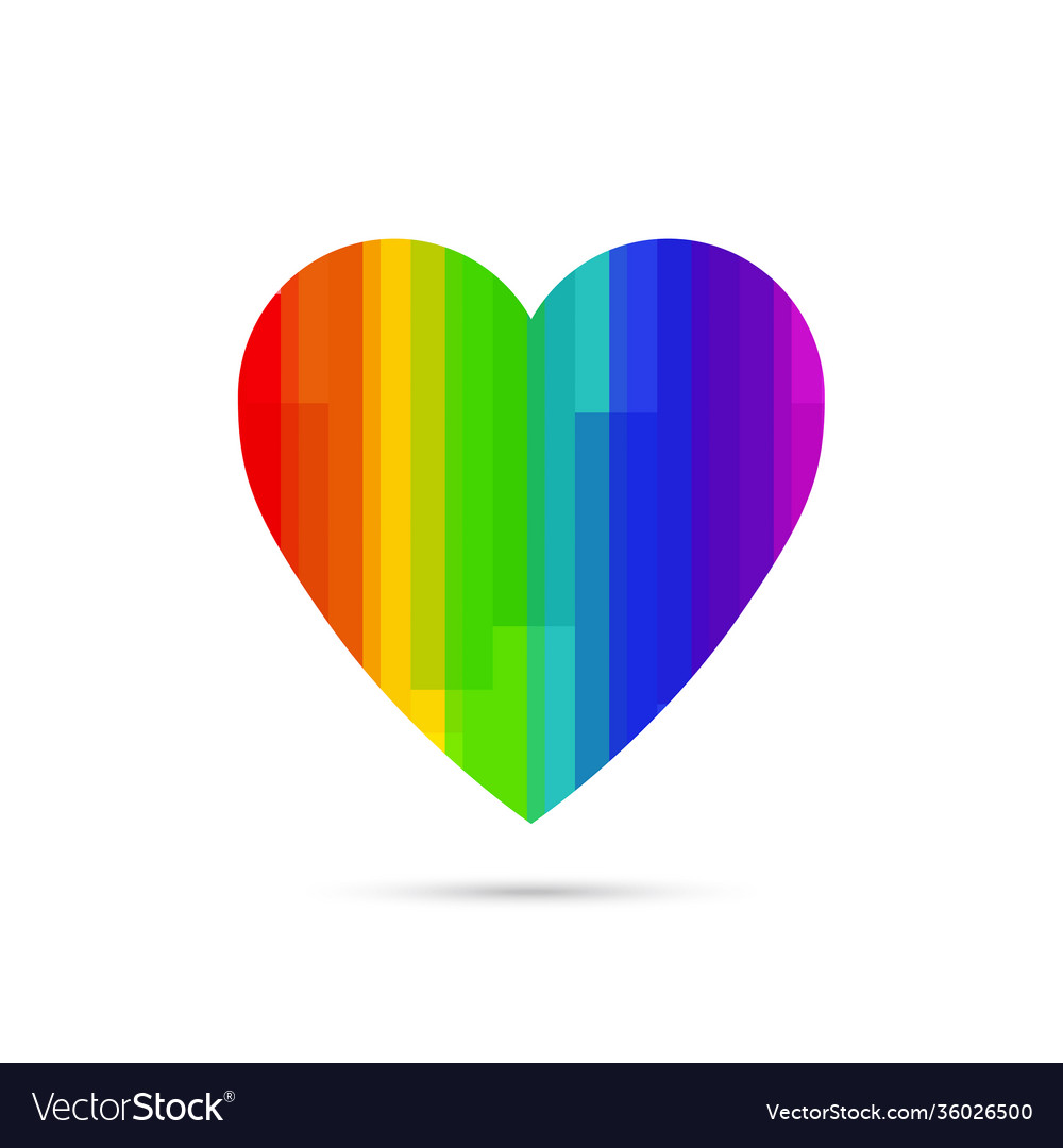 Lgbt symbol rainbow heart vector image Lgbt symbol rainbow heart