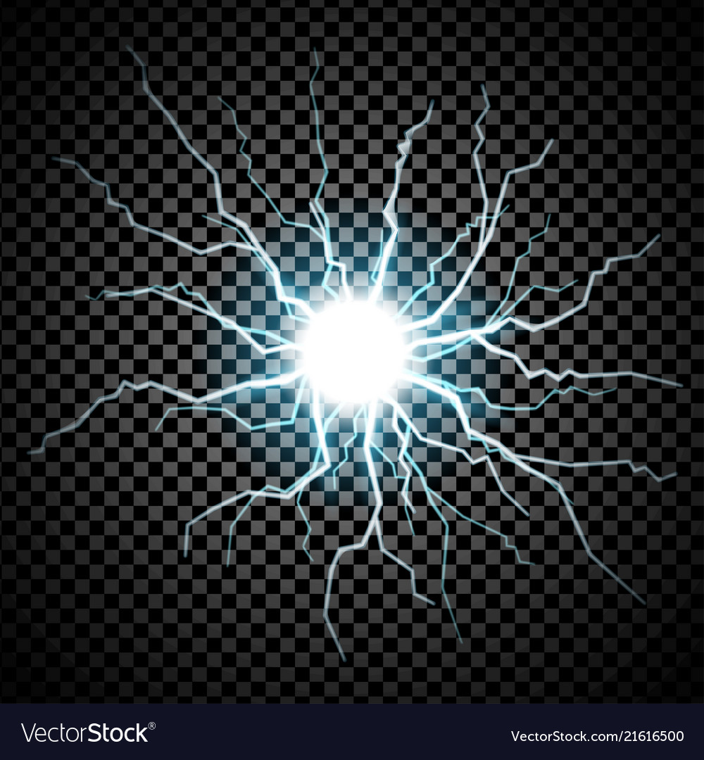 Lightning flash on transparent background vector image Lightning flash on transparent background