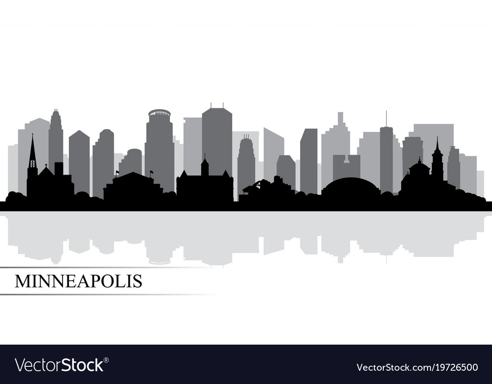 Minneapolis city skyline silhouette background Vector Image