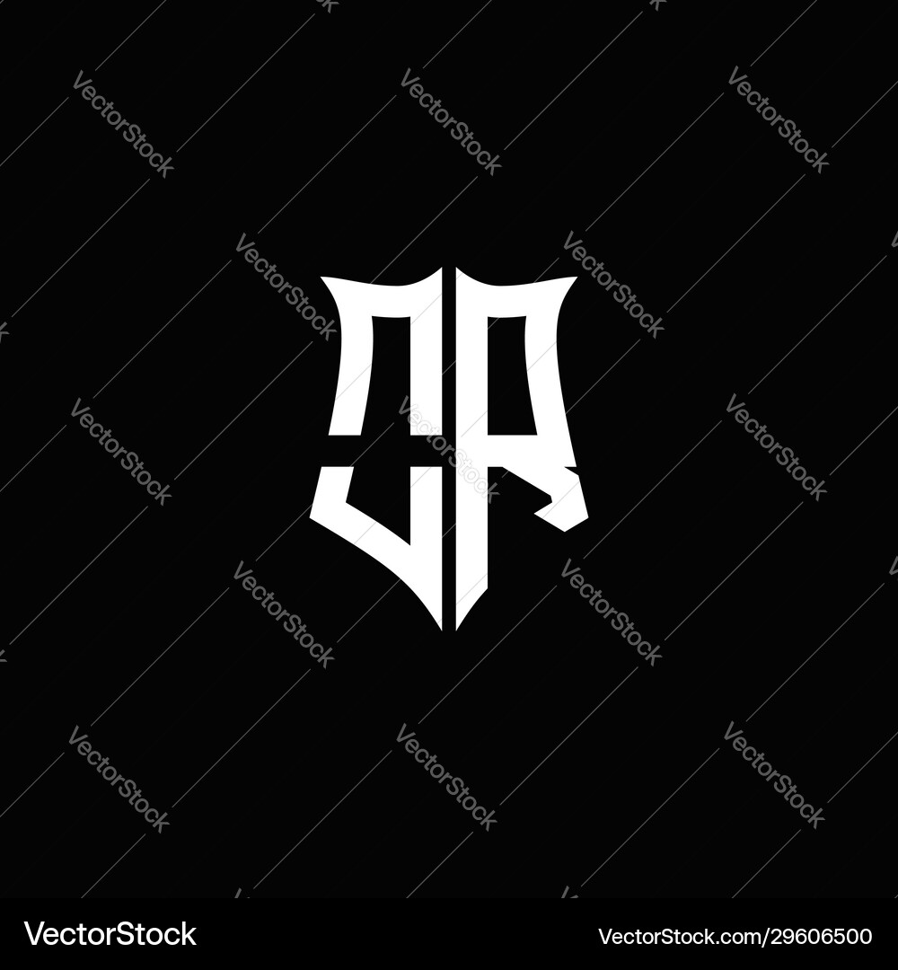 Monogram letter logo ribbon with shield style Vector Image