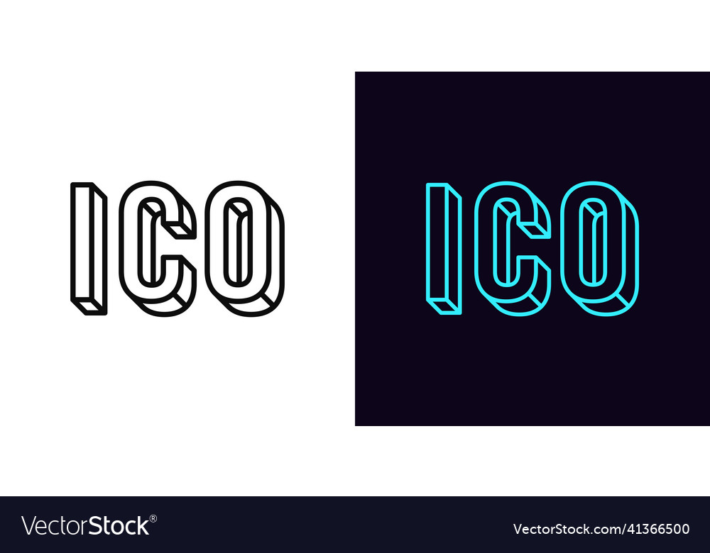 Outline ico icon with editable stroke linear vector image Outline ico icon with editable stroke linear