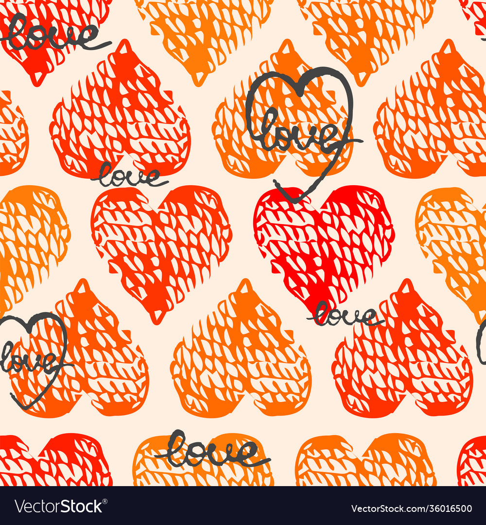 Seamless abstract background with colorful heart vector image Seamless abstract background with colorful heart