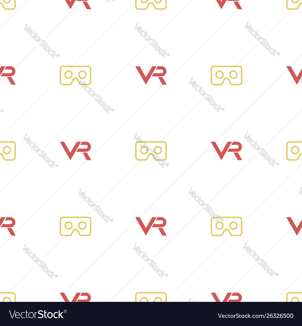 Seamless pattern with vr logos