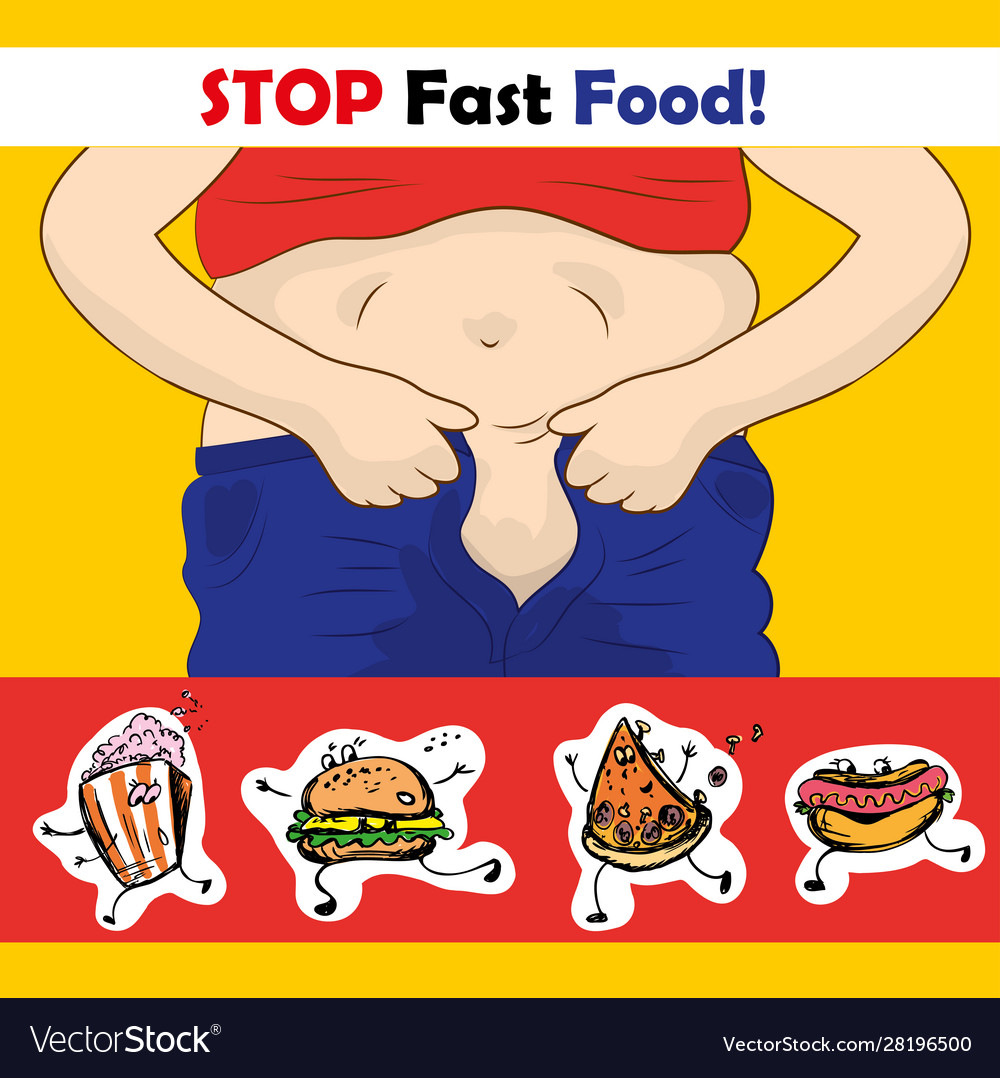 Stop Eating Fast Food Royalty Free Vector Image