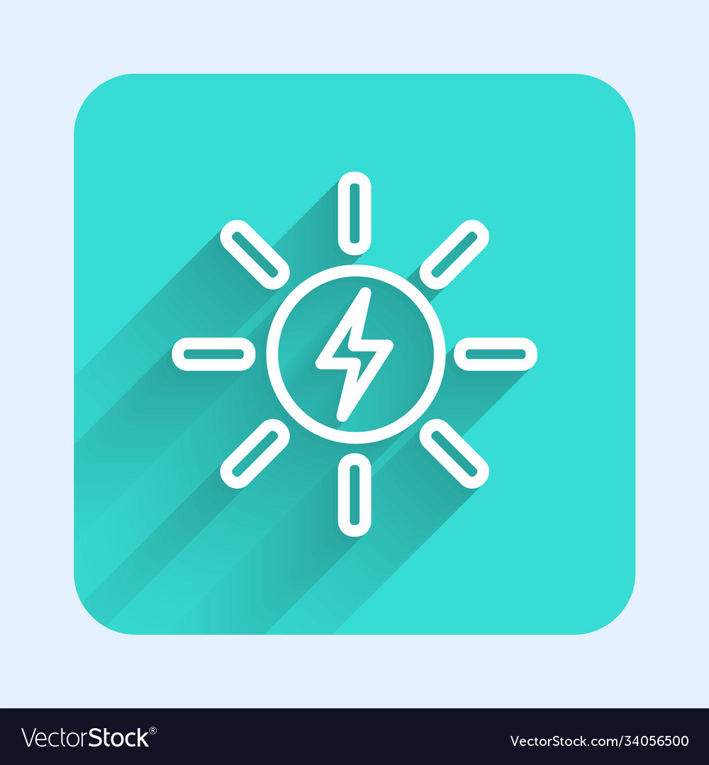 White line solar energy panel icon isolated